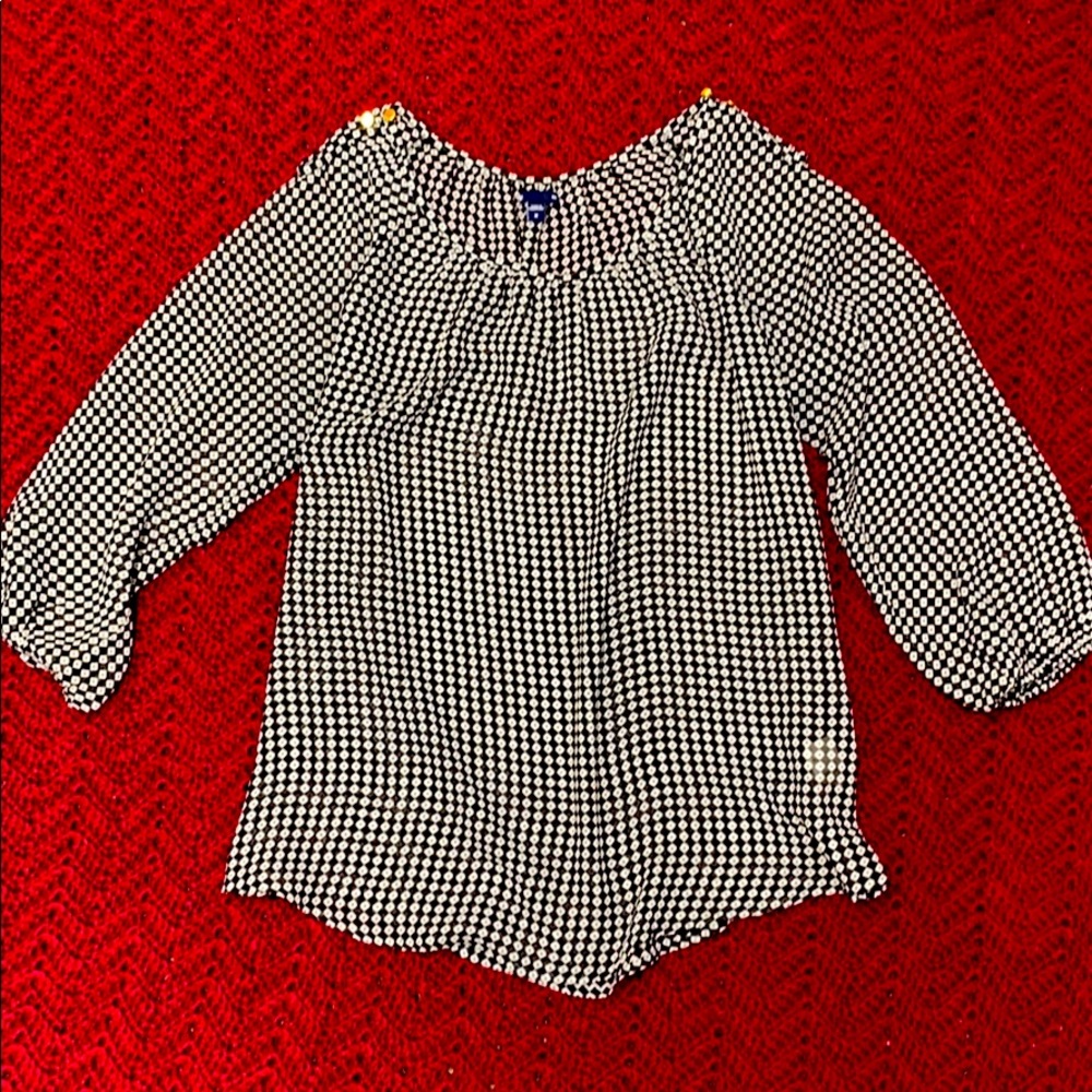 gold button blouse